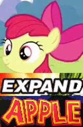 Size: 369x564 | Tagged: safe, edit, apple bloom, twilight time, expand dong, meme, parody, solo