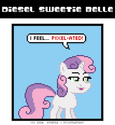 Size: 640x695 | Tagged: safe, artist:kturtle, sweetie belle, 8-bit, diesel sweeties, pixel art, pixelated, solo