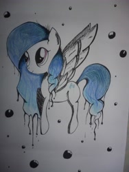 Size: 3240x4320 | Tagged: artist needed, safe, derpibooru import, oc, oc only, pegasus, pony, blue, solo, traditional art