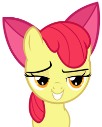 Size: 4266x5316 | Tagged: safe, artist:mrbrandonmac, apple bloom, for whom the sweetie belle toils, absurd resolution, bedroom eyes, simple background, solo, transparent background, vector