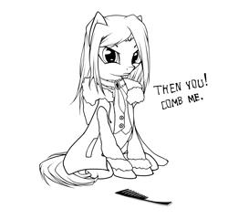 Size: 1950x1873 | Tagged: safe, artist:xn-d, ergo proxy, monochrome, ponified, re-l mayer, solo