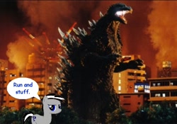 Size: 526x369 | Tagged: safe, artist:sgtgerim, derpibooru import, oc, kaiju, crossover, godzilla, godzilla (series), text, vector