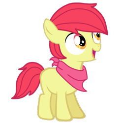 Size: 1372x1372 | Tagged: dead source, safe, artist:rainbowdashswagger, derpibooru import, apple bloom, applebuck, clothes, cute, rule 63, scarf, simple background, solo, transparent background, vector