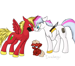 Size: 888x777 | Tagged: safe, artist:invaderugli, alicorn, pony, aqua teen hunger force, frylock, knife, master shake, meatwad, ponified