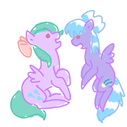 Size: 1000x1000 | Tagged: safe, artist:sunshine-heart, cloudchaser, flitter, pegasus, pony, duo, duo female, female, mare, wings