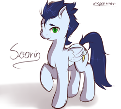 Size: 1200x1080 | Tagged: safe, artist:imspainter, derpibooru import, soarin', cute, solo