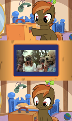 Size: 640x1080 | Tagged: safe, derpibooru import, button mash, button's odd game, exploitable meme, meme, movie, obligatory pony, the wicker man, tv meme, wickerman