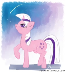 Size: 917x1000 | Tagged: safe, artist:erysz, derpibooru import, twilight, g1, 30 minute art challenge, shooting star, sky, solo, stars