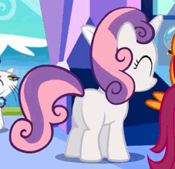 Size: 302x292 | Tagged: safe, derpibooru import, sweetie belle, just for sidekicks, animated, cute, diasweetes, plot