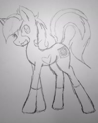 Size: 1616x2037 | Tagged: safe, earth pony, pony, female, mare, monochrome, pencil drawing, solo, traditional art