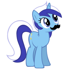 Size: 900x900 | Tagged: safe, derpibooru import, minuette, death stare, moustache, moustache edit, solo