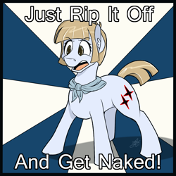 Size: 1024x1024 | Tagged: safe, artist:tlatophat, derpibooru import, kill la kill, mako, mako mankanshoku, meme, ponified, solo