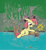 Size: 986x1069 | Tagged: safe, artist:digitalpheonix, artist:mcstalins, derpibooru import, apple bloom, colored, fishing, fishing rod, gramophone, solo, water