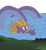 Size: 640x700 | Tagged: safe, artist:wryte, derpibooru import, steven magnet, oc, oc:songbreeze, pegasus, pony, sea serpent, everfree forest, newbie artist training grounds, river, surfing