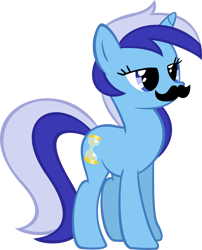 Size: 4044x5000 | Tagged: safe, derpibooru import, minuette, absurd resolution, meme, moustache, moustache edit, simple background, solo, transparent background, vector