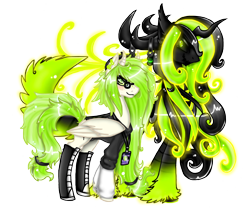 Size: 2038x1698 | Tagged: safe, artist:nekomellow, derpibooru import, oc, oc only, oc:muse beat, oc:toxic shatter, alicorn, pony, alicorn oc, duo, earring, glasses, muse beat, scene kid, self ponidox, toxic shatter