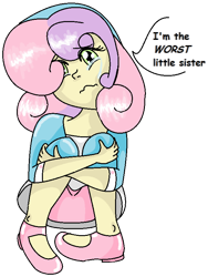 Size: 600x800 | Tagged: safe, artist:equestriagurl77, derpibooru import, sweetie belle, human, crying, humanized, light skin, sad, solo