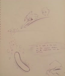 Size: 2077x2407 | Tagged: safe, artist:pikapetey, derpibooru import, ballpoint pen, hot dog, oscar myer wieners, pony in the boat, sketch