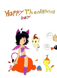 Size: 762x1049 | Tagged: safe, artist:pokeneo1234, derpibooru import, pound cake, pumpkin cake, oc, crossover, gegege no kitaro, indian, jubjub, neopets, nezumi otoko, non-mlp oc, pingu, thanksgiving, turkey