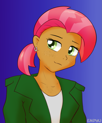 Size: 833x1000 | Tagged: safe, artist:empyu, idw, babs seed, equestria girls, 30 minute art challenge, older, solo