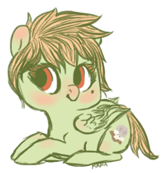 Size: 309x324 | Tagged: safe, artist:spideride, derpibooru import, oc, oc only, oc:pushing daisies, pegasus, pony, beauty mark, female, mare, solo