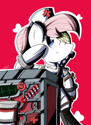 Size: 1600x2200 | Tagged: safe, artist:therandomjoyrider, nurse redheart, bandage, eyepatch, post-apocalyptic, solo