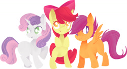 Size: 1280x703 | Tagged: safe, artist:starrypon, apple bloom, scootaloo, sweetie belle, cutie mark crusaders