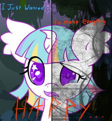 Size: 978x1064 | Tagged: safe, artist:starlightlore, derpibooru import, oc, oc only, oc:lorelei, crying, sad, two sided posters