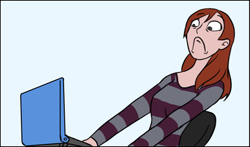 Size: 386x227 | Tagged: safe, derpibooru import, barely pony related, computer, lauren faust, reaction, reaction image, solo