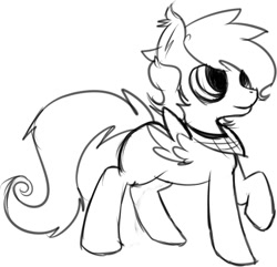 Size: 910x878 | Tagged: safe, artist:lightailart, derpibooru import, oc, oc only, pegasus, pony, bandana, monochrome, solo