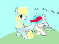 Size: 800x600 | Tagged: safe, artist:carolinesunset, derpibooru import, oc, oc only, cold, friends, pegasister, sick, sneezing