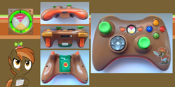 Size: 1280x640 | Tagged: safe, artist:cardi-ology, button mash, controller, custom, irl, xbox 360