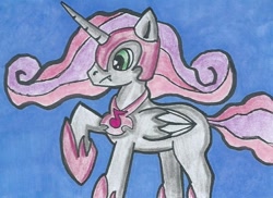 Size: 683x496 | Tagged: safe, artist:bluewolf-2020, derpibooru import, sweetie belle, nightmare, nightmare sweetie belle, nightmarified, older, solo, traditional art