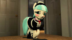 Size: 1920x1080 | Tagged: safe, artist:egstudios93, coco pommel, 3d, blushing, canny mountain, clothes, gmod, maid, solo