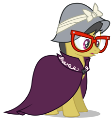 Size: 5543x6000 | Tagged: safe, artist:masem, derpibooru import, a.k. yearling, daring do, daring don't, absurd resolution, bonnet, cloak, clothes, disguise, glasses, simple background, solo, transparent background, vector