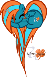 Size: 701x1140 | Tagged: safe, artist:nuttelia, oc, oc only, oc:kloverfield, pegasus, pony, clover, female, four leaf clover, heart pony, mare, solo