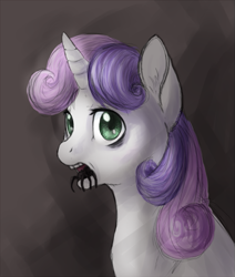 Size: 515x607 | Tagged: safe, artist:170th, derpibooru import, sweetie belle, spider, nightmare fuel, solo