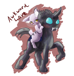 Size: 1886x1934 | Tagged: safe, artist:owlvortex, derpibooru import, changeling, cute citizens of wuvy-dovey land, innocent kitten, riding
