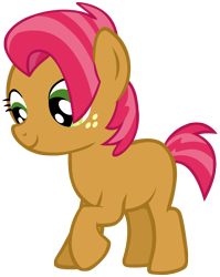 Size: 1440x1810 | Tagged: safe, artist:cloudyglow, babs seed, earth pony, brown coat, female, filly, freckles, solo, two toned mane