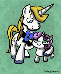 Size: 480x576 | Tagged: safe, artist:facingsunsets, prince blueblood, sweetie belle, pony, mane