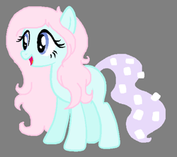 Size: 527x469 | Tagged: safe, artist:xbubblyteax, oc, oc only, earth pony, original species, augmented tail, candytail, food, marshmallow, pastel, solo