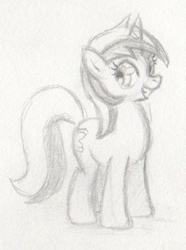 Size: 281x378 | Tagged: safe, artist:benrusk, derpibooru import, minuette, monochrome, sketch, solo, traditional art