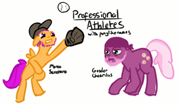 Size: 1159x682 | Tagged: safe, artist:lightbulb, derpibooru import, cheerilee, scootaloo, american football, baseball, crossover, gosder cherilus, marco scutaro