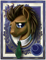 Size: 700x900 | Tagged: safe, artist:harwick, derpibooru import, doctor whooves, bust, harwick's sun/moon portraits, portrait, solo