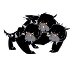 Size: 894x894 | Tagged: safe, artist:chainrayen, derpibooru import, cerberus (character), cerberus, dog, multiple heads, simple background, solo, three heads, transparent background, vector