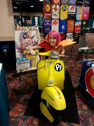 Size: 720x960 | Tagged: safe, artist:lochlan o'neil, scootaloo, human, cosplay, cutie mark crusaders, flcl, irl, irl human, moped, photo, vespa