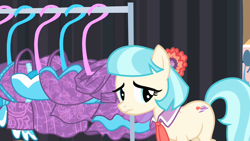 Size: 1280x720 | Tagged: safe, derpibooru import, screencap, coco pommel, rarity takes manehattan, sad, solo