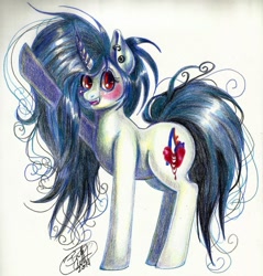 Size: 873x915 | Tagged: safe, artist:lecherryfatale, derpibooru import, oc, oc only, pony, unicorn, blushing, solo