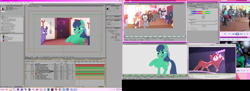 Size: 3280x1200 | Tagged: safe, artist:pikapetey, oc, oc:odyssey eurobeat, after effects, animation production, crowd, eurobeat brony, everfree northwest, odyssey eurobeat, pastacon, production