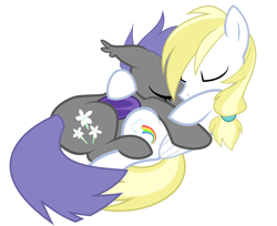 Size: 6001x4886 | Tagged: safe, artist:anonymous, oc, oc only, oc:cloud skipper, oc:midnight blossom, bat pony, pony, absurd resolution, cloudblossom, cuddling, cute, female, male, snuggling, straight